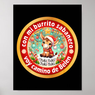 Poster Meu Burrito Saneador Burro de Natal Mexicano Espan