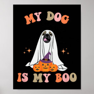 Poster Meu Cachorro É Meu Boo Cute Boho Halloween