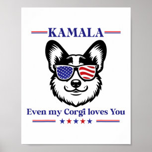 Poster Meu Corgi Ama Kamala Harris Para Eleição Presidenc