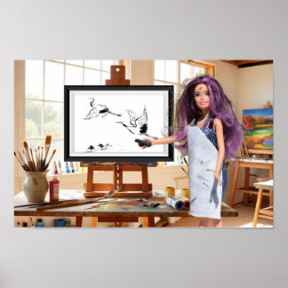 Poster Meu desenho de carvão acabado.