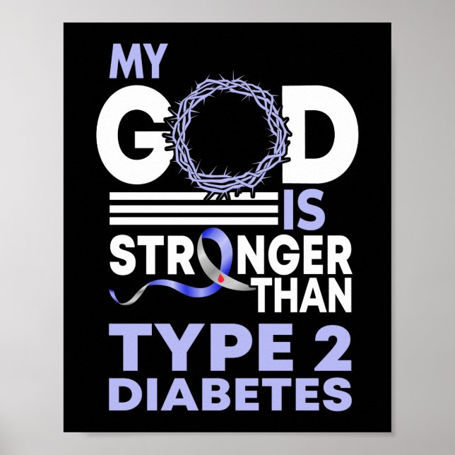 Poster Meu Deus É Mais Forte Que A Consciência Da Diabete (Frente)