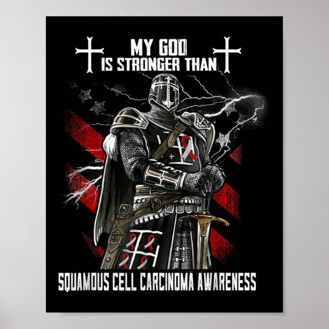 Poster Meu Deus É Mais Forte Que Carcinoma Celular Escamo (Frente)