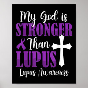 Poster Meu Deus É Mais Forte Que Lupus De Fita Roxo