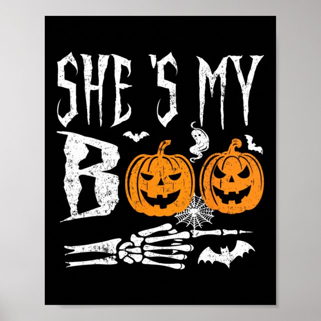 Poster Meu Esqueleto Mão Pumpkin Halloween Correspondendo (Frente)
