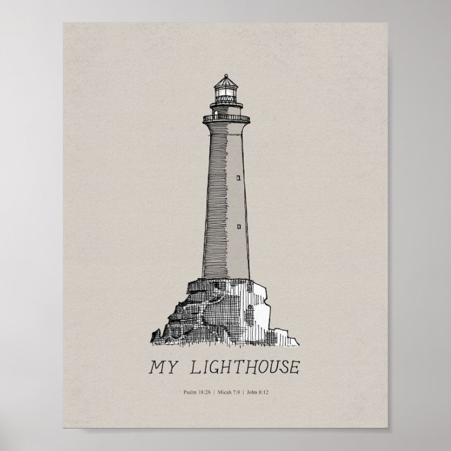 Poster "Meu Farol" - "Eu sou a Luz do Mundo" (Frente)