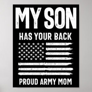 Poster Meu filho tem suas costas orgulhosa mãe do exércit