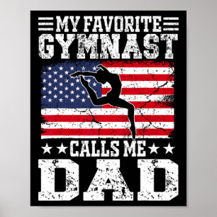 Poster Meu ginasta favorito me chama de Pai Usa Bandeira