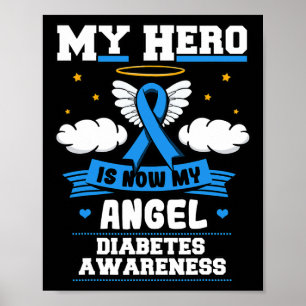 Poster Meu Herói Agora É Meu Anjo Diabetes Azul Ket Diabé