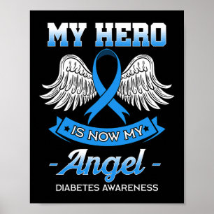 Poster Meu Herói Agora É Meu Anjo Diabetes Azul Ket Diabé