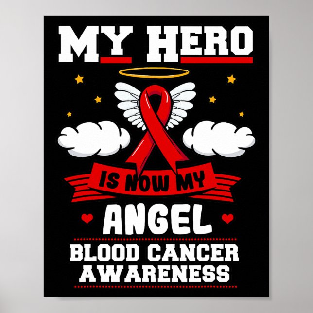 Poster Meu Herói É Meu Anjo Cancer De Sangue Nuvens Verme (Frente)