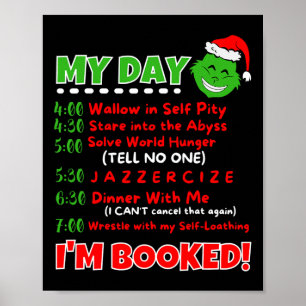 Poster Meu Horário do Dia Estou Ocupado Suéter de Natal C