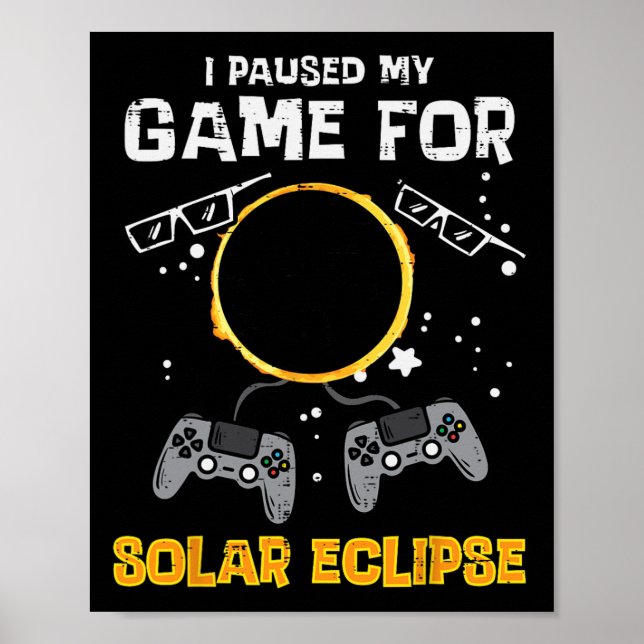 Poster Meu Jogo Solar Eclipse 2024 Gamer Men K (Frente)
