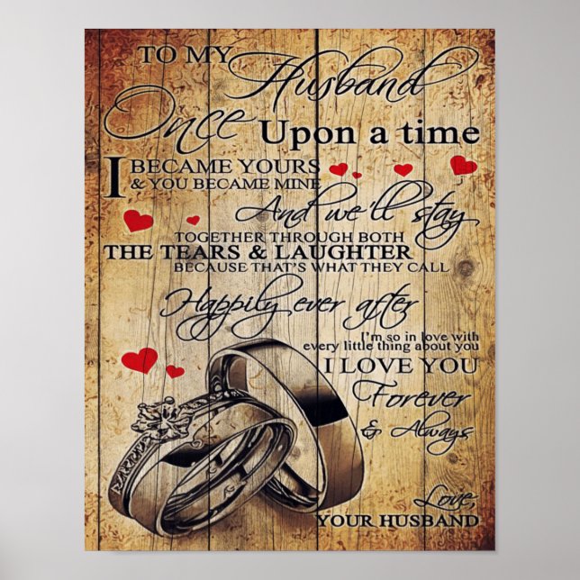 Poster Meu Marido - Letra Presente | Carta Para Ele | (Frente)