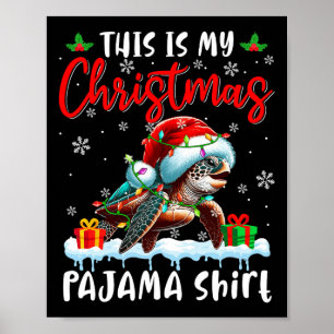 Poster Meu Natal Pajama Papai noel Tartarugas Animais Xma