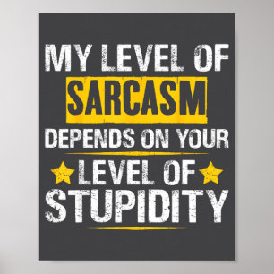 Poster Meu Nível Sarcasmo Citação Sarcástica Dito