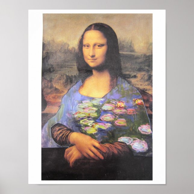 Poster Meu Novo Vestido - Mona Lisa em Monet - colagem 20 (Frente)