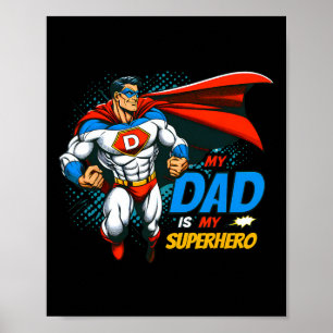 Poster Meu Pai É Meu Super-Herói Dia dos Pais Infantil Le