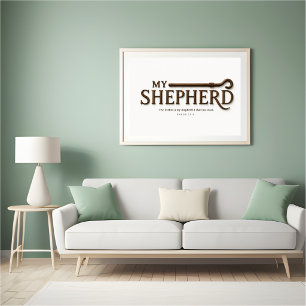 Poster MEU PASTOR – Branco Puro Salmo 23:1 Arte de Pare