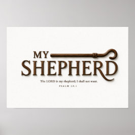 Poster MEU PASTOR – Branco Puro | Salmo 23:1 Arte de Pare