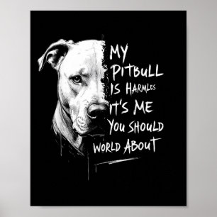 Poster Meu Pitbull É Um Advertência Engraçado E Sem Danos