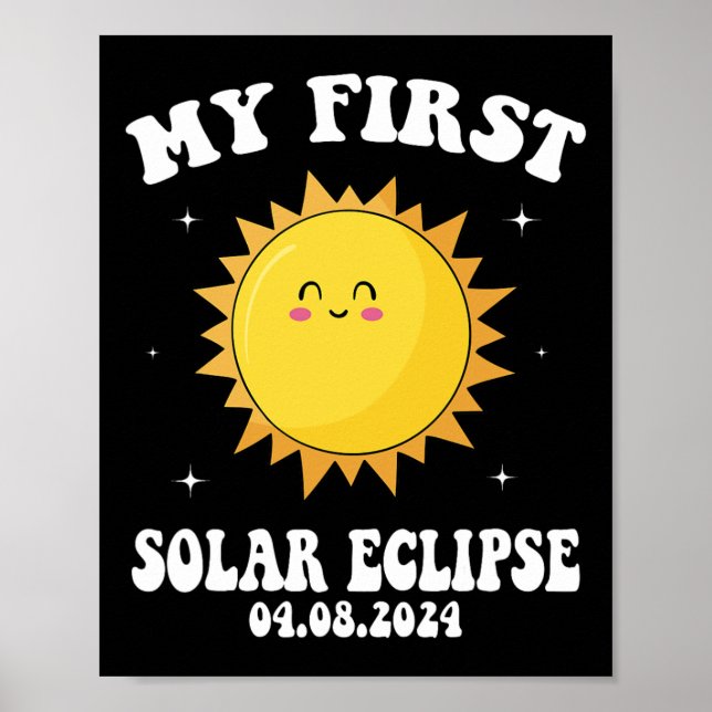 Poster Meu Primeiro Eclipse Solar Total 8 De Abril Para C (Frente)