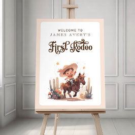 Poster Meu Primeiro Rodeo Wild West Cowboy Bem-vindo