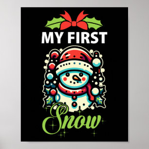 Poster Meu Primeiro Snowman Cute no inverno Natal