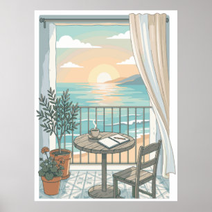 Poster Meu Tipo De Manhã Varanda Aconchegante Do Café A