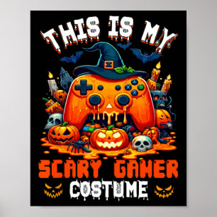 Poster Meu Traje de Gamer Assustador Controle de Jogo de 