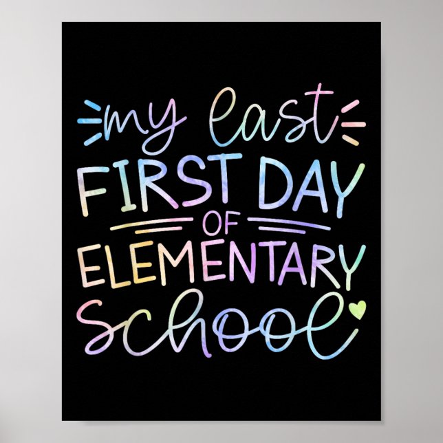 Poster Meu Último Primeiro Dia Da Escola Primária De Volt (Frente)