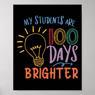 Poster Meus alunos fofos estão 100 dias mais brilhantes p