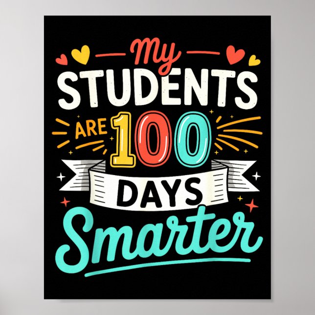 Poster Meus Alunos Groovy 100 Dias Mais Inteligentes (Frente)