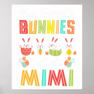 Poster meus coelhinhos favoritos me chamam de mimi, retrô