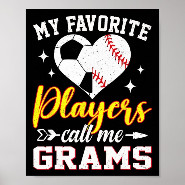 Poster Meus Jogadores de Futebol Baseball Favoritos Me Ch (Frente)