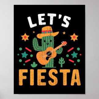 Poster Mexican Cinco De Mayo Cactus Guitar For Men Women 