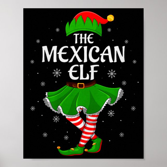 Poster Mexican Elf Christmas Family Girls Women Elf Squad (Frente)