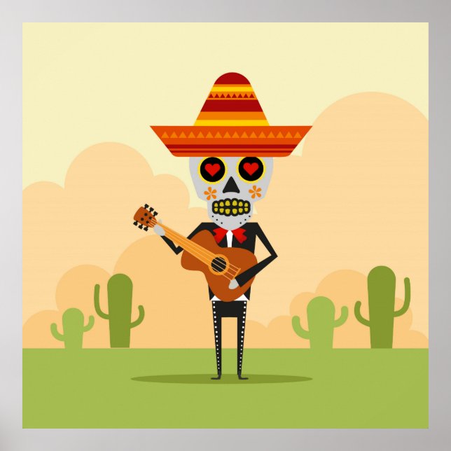 Pôster Mexican Mariachi Illustration (Frente)