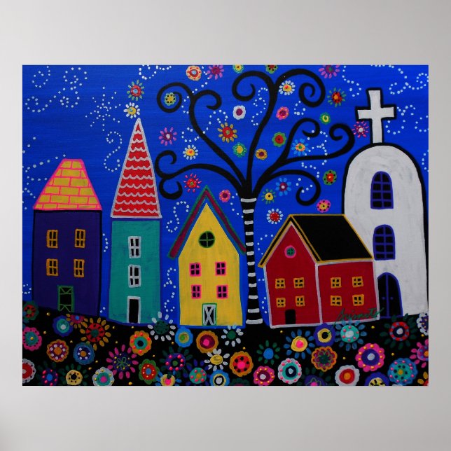 PÔSTER MEXICAN PUEBLO PRISARTS PINTURA (Frente)