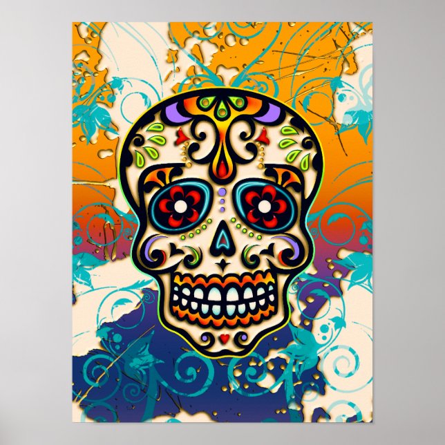 Poster Mexican Sugar Skull, Day of the Dead (Frente)