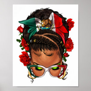 Poster Mexicana negra Mensagem Cinco de Mayo Fiesta