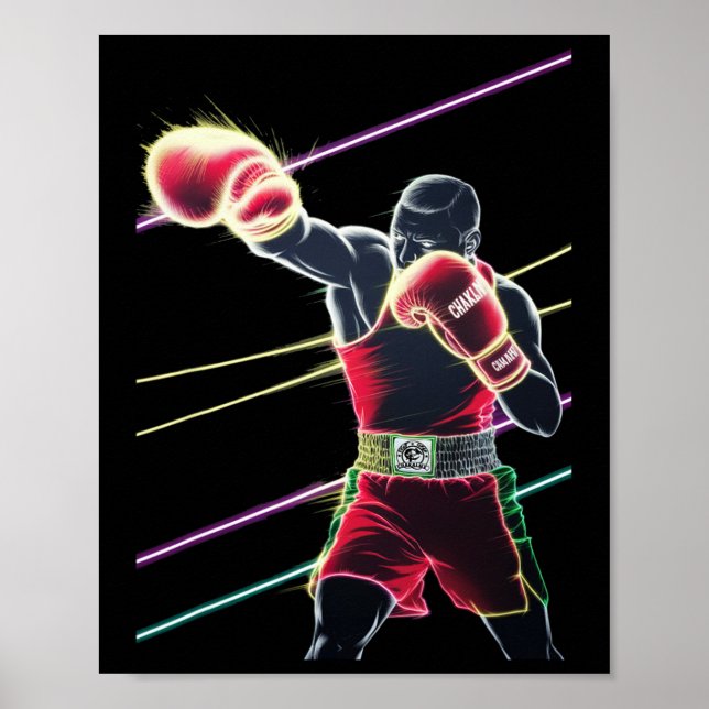 Poster Mexicano Boxing Neon (Frente)