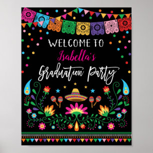 Poster mexicano da boa vinda da festa de formatura