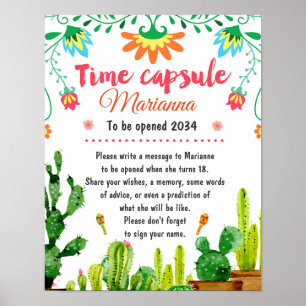 Poster mexicano da cápsula do tempo da festa