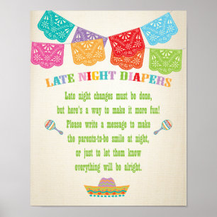 Poster mexicano da festa das fraldas tardios