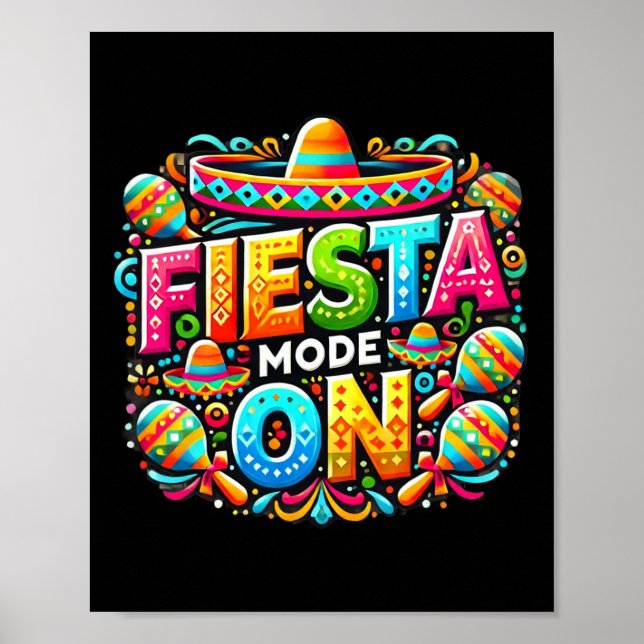 Poster Mexicano Fiesta Camisa Cinco De Mayo Hispânico Her (Frente)