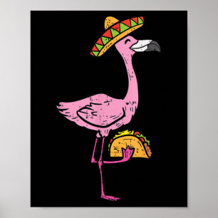 Poster Mexicano Flamingo Tacos Cute Cinco De Mayo Fiesta
