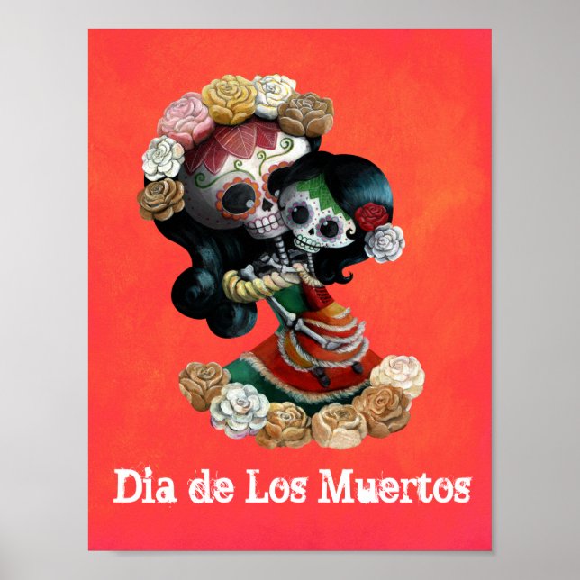 Poster Mexicano Skeleton Motherly Love (Frente)