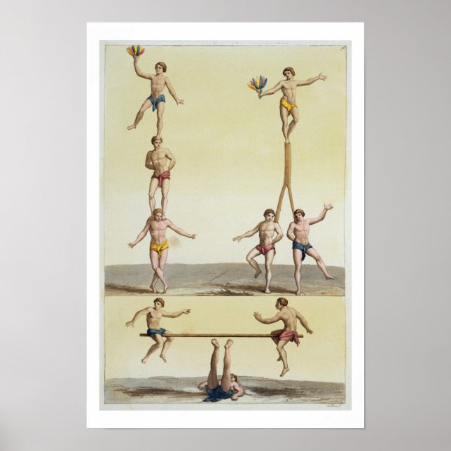 Pôster Mexicanos Executando ginástica (litoral colorido) (Frente)