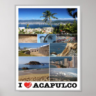 Poster México - Acapulco - Eu Amo -