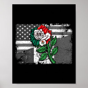Poster México Bandeira dos Estados Unidos Bandeira do Méx